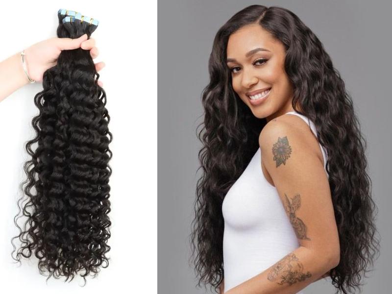 Deep Wavy Tape In Hair Extensions