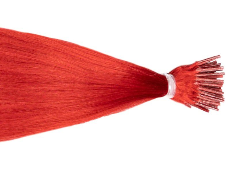 Red I-Tip Hair Extensions