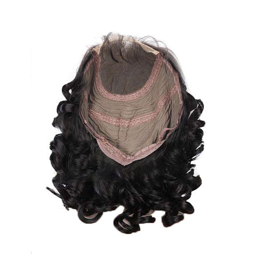 Bouncy Wavy Black Lace Closure Wig