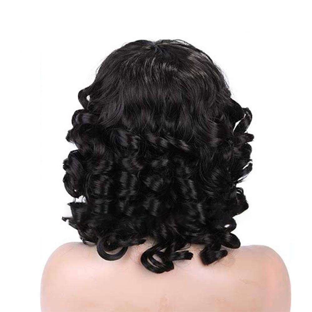 Bouncy Wavy Black Full lace Wig