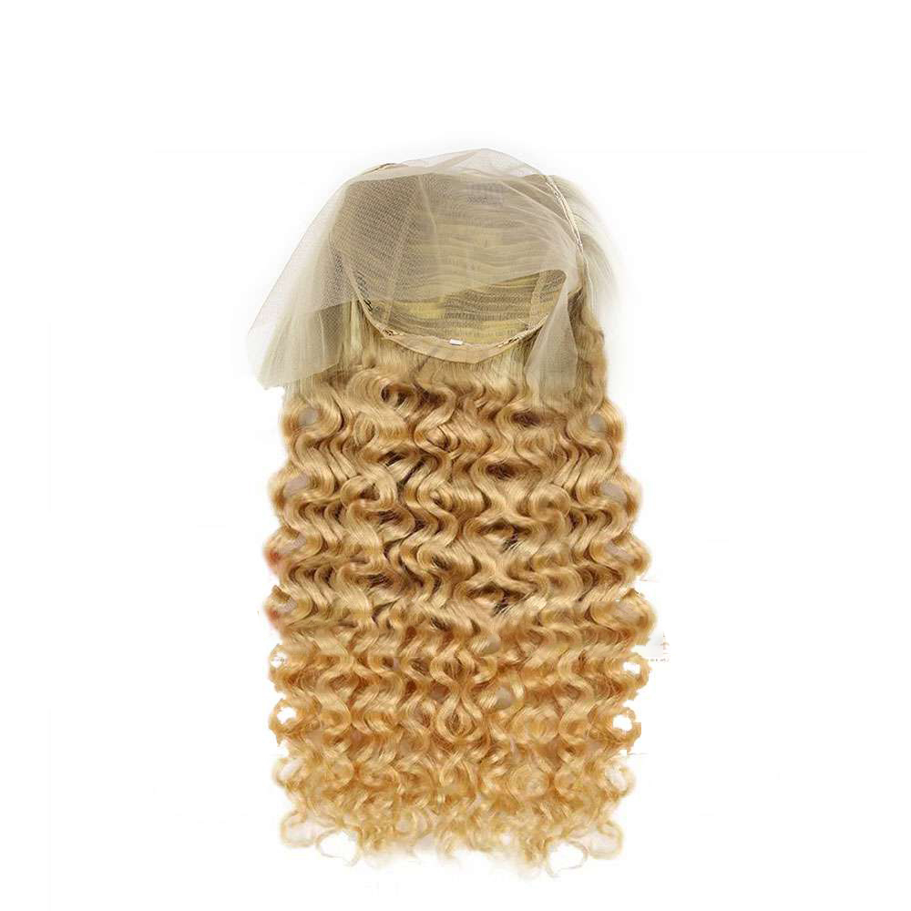Deep Wavy Light Blonde Lace Closure Wig