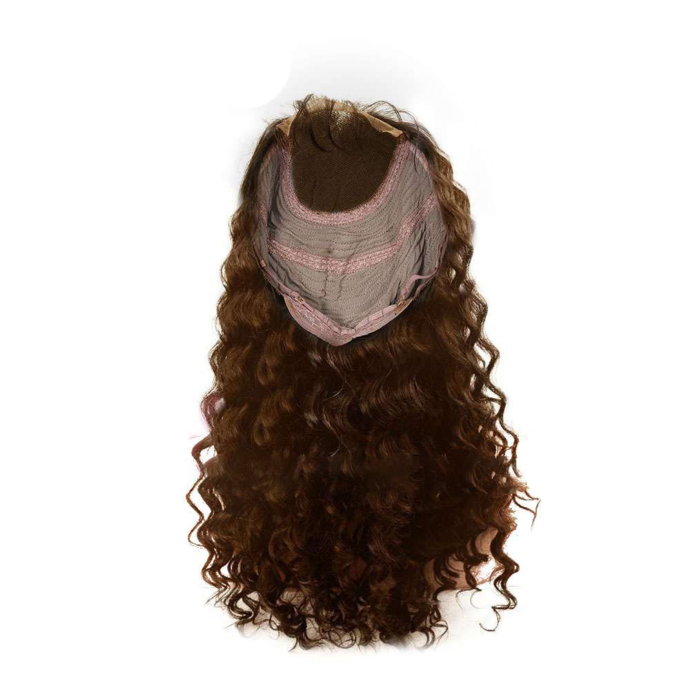 Deep Wavy Dark Brown Lace Closure Wig