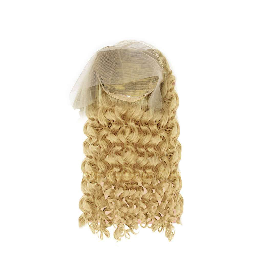 Loose Curly Light Blonde Lace Closure Wig