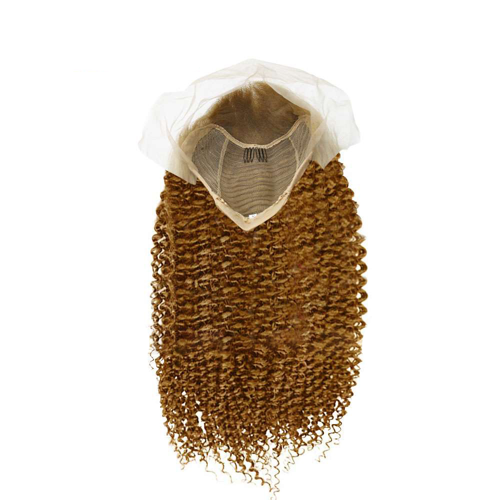 Deep Curly Light Brown Lace Front Wig