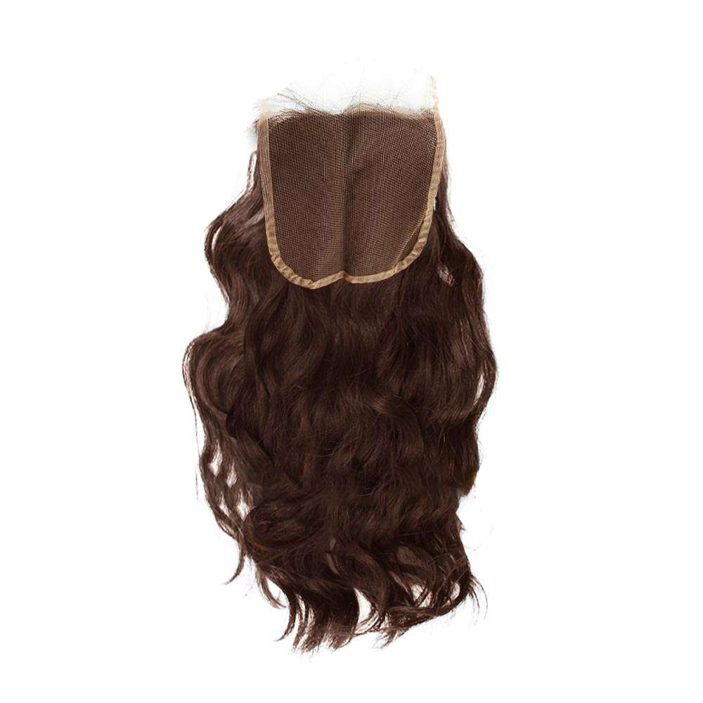 Natural Wavy Dark Brown Lace Closure Wig