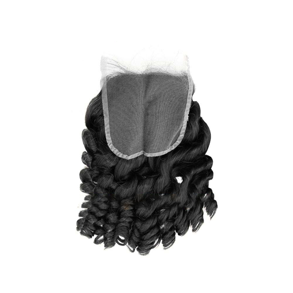Twist Curly Black Lace Closure Wig