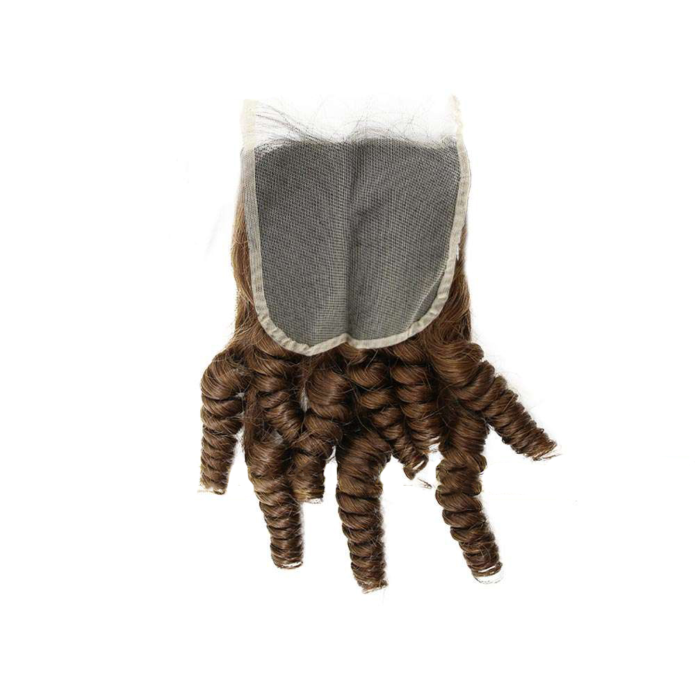 Twist Curly Dark Brown Lace Closure Wig